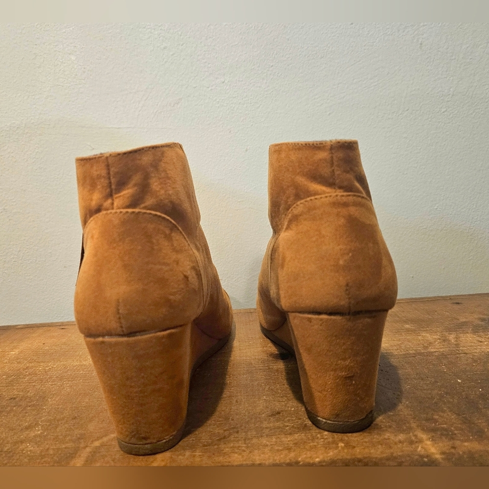 Wedge Heel Bootie Boots Suede - Picture 4 of 9